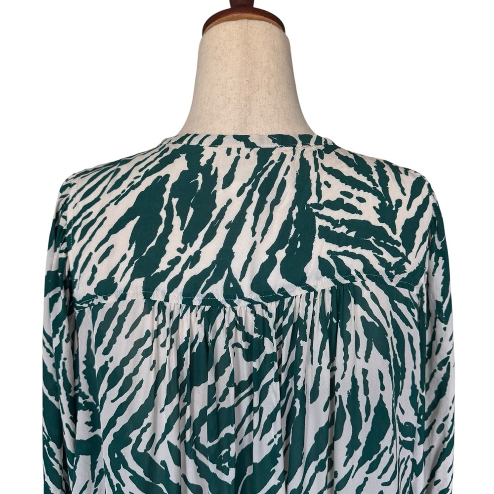 BA&SH Vidris Green White Lady Top Blouse Zebra Print Small - Picture 8 of 11